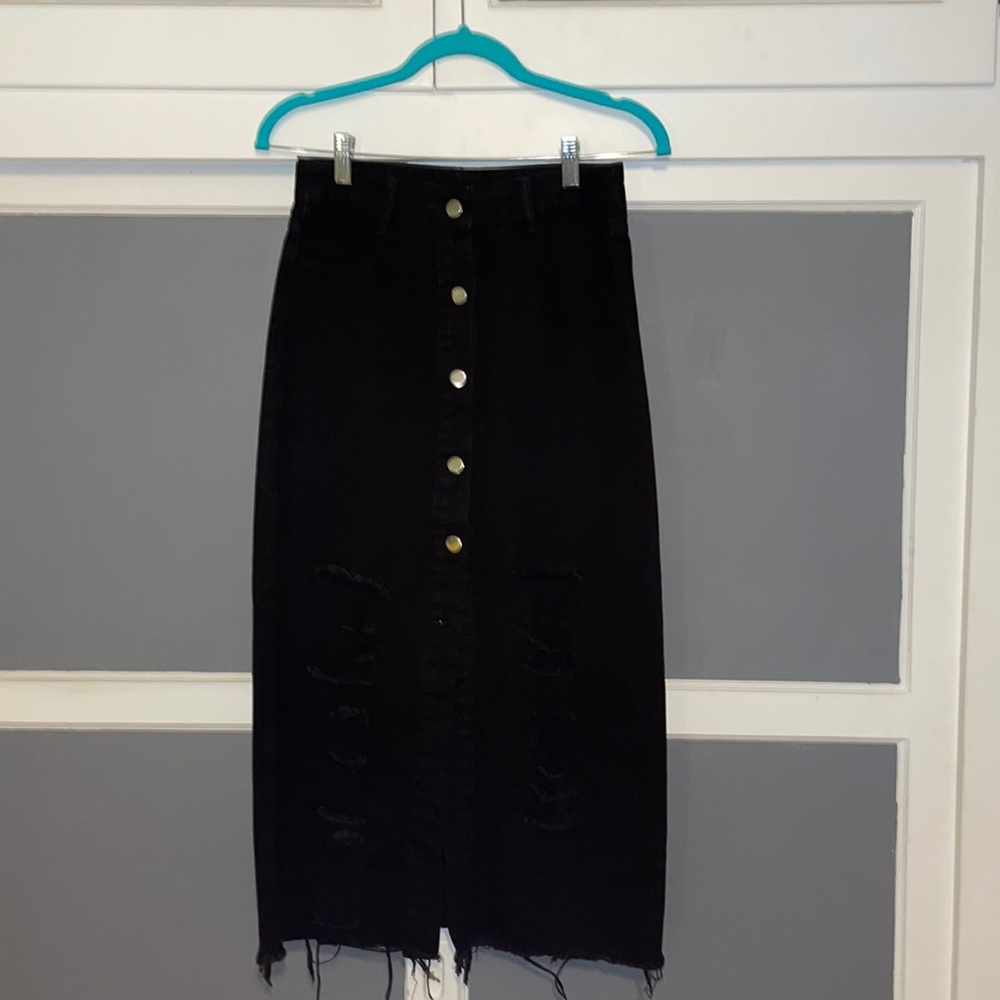 Black jean skirt
